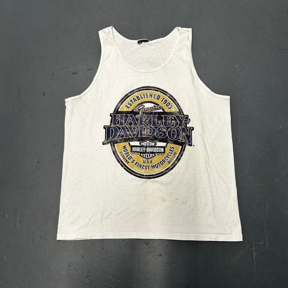Vintage men's Harley Davidson Florida white double sided graphic biker tank top
